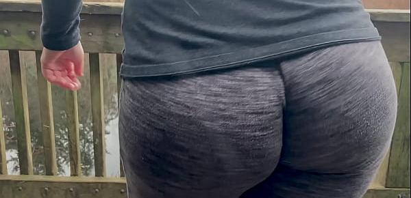  Succulent Booty Mom Has A Wedgie In Her Full Cheeks Outside